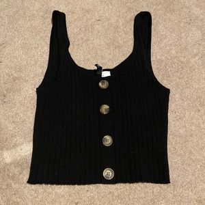 cute black top with buttons